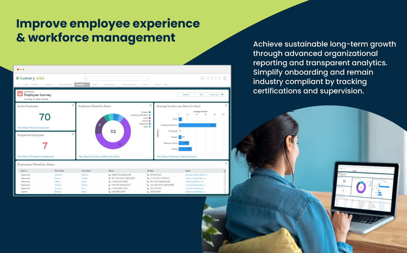 screenshot of Lumary ABA